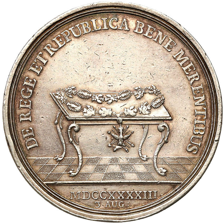 August III Sas. Medal nagrodowy orła białego 1743, Lipsk Christian Zygmunt Wermuth